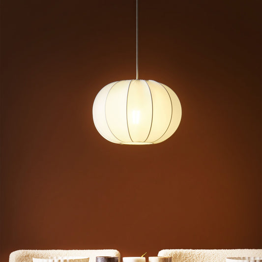 Elegant Hanging Pendant Lamp White Nylon Shade Modern Design Living Room Light