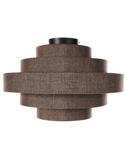 Brown Linen Shade Ceiling Lamp Modern Design