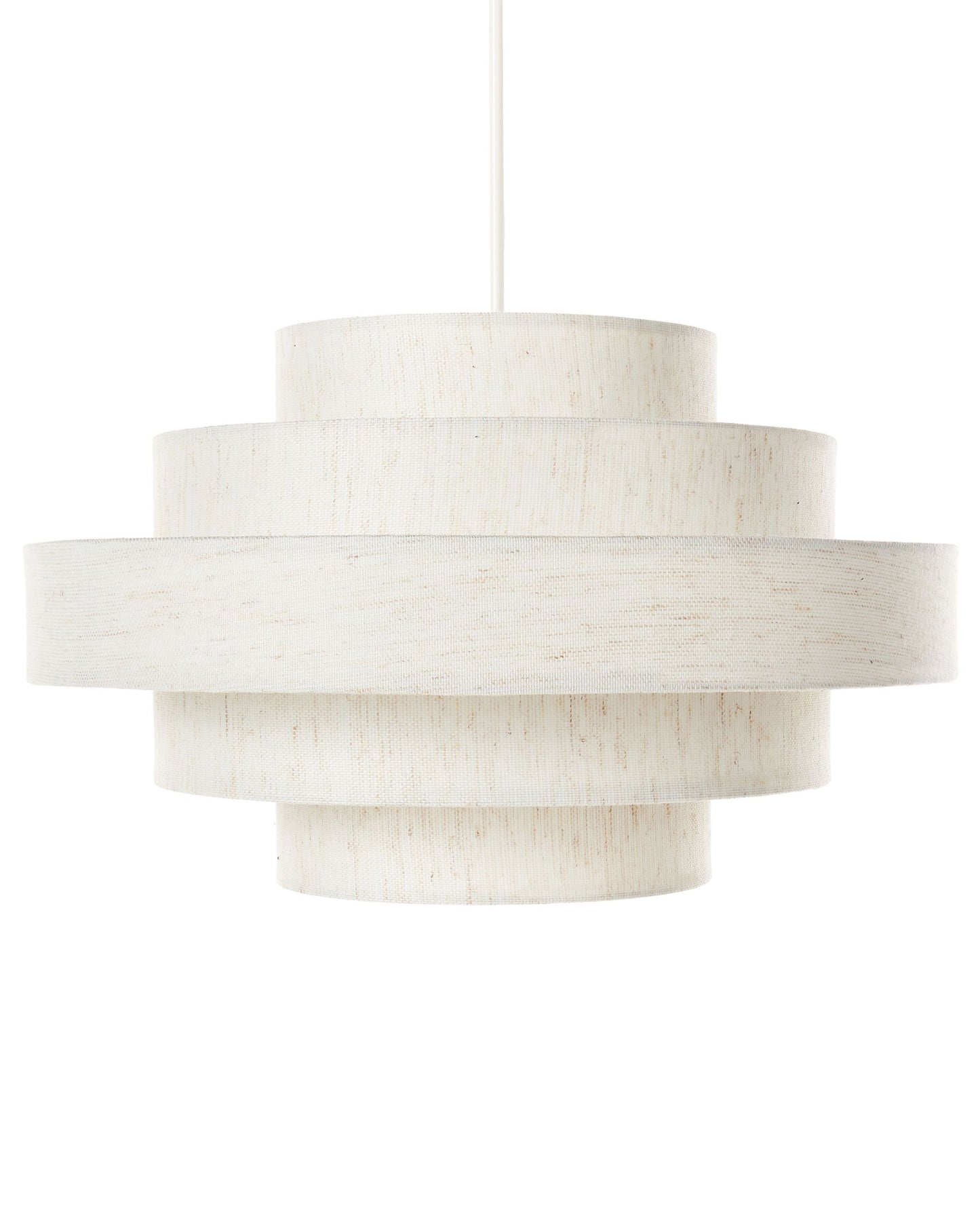 Hanging Pendant Lamp White Linen Shade Modern Design