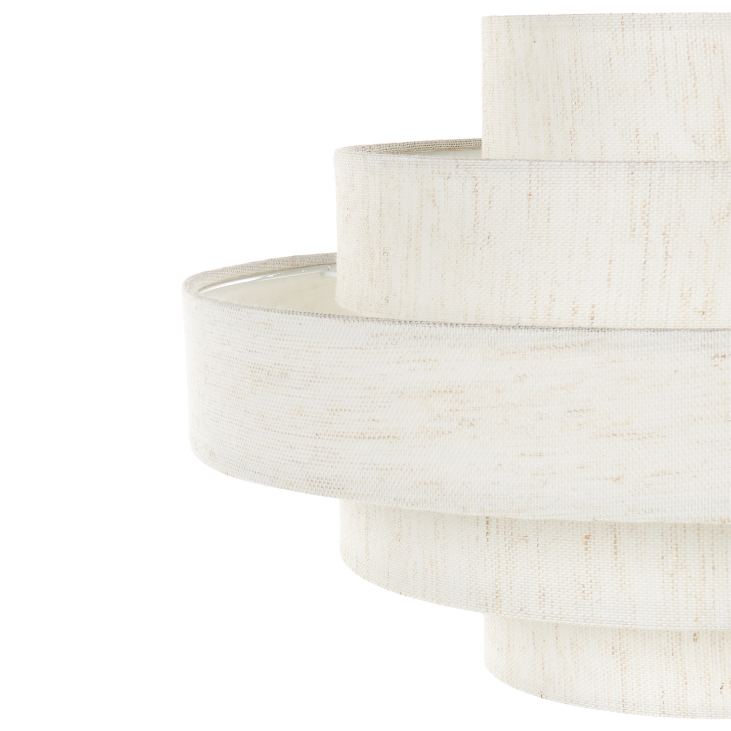 Hanging Pendant Lamp White Linen Shade Modern Design