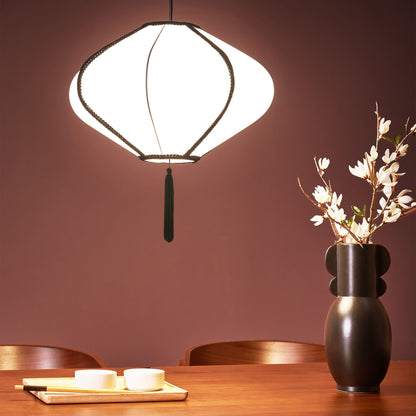 Home Hanging Pendant Lamp White Nylon Shade Tassel Modern Living Room Light