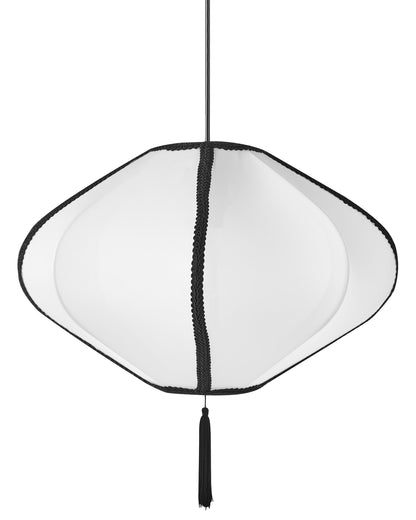 Home Hanging Pendant Lamp White Nylon Shade Tassel Modern Living Room Light