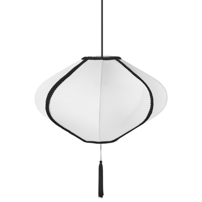Home Hanging Pendant Lamp White Nylon Shade Tassel Modern Living Room Light