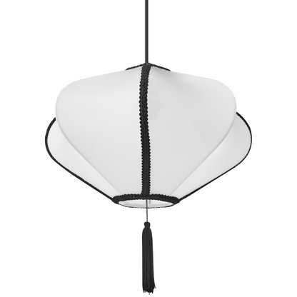 Home Hanging Pendant Lamp White Nylon Shade Tassel Modern Living Room Light