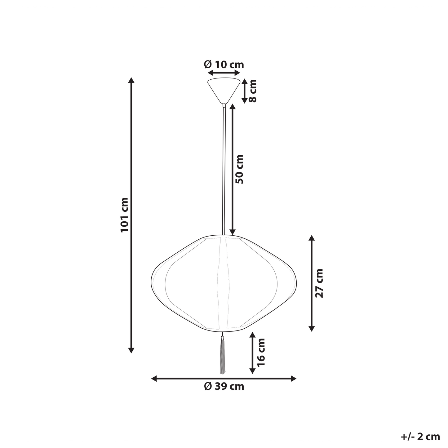 Home Hanging Pendant Lamp White Nylon Shade Tassel Modern Living Room Light