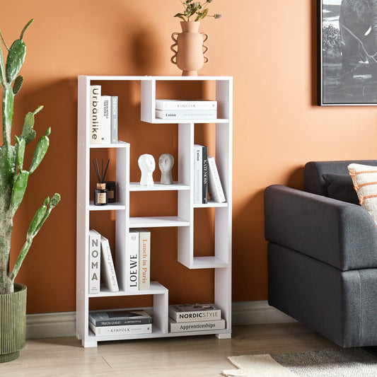 White Open Back Bookcase Shelves Modern Storage
