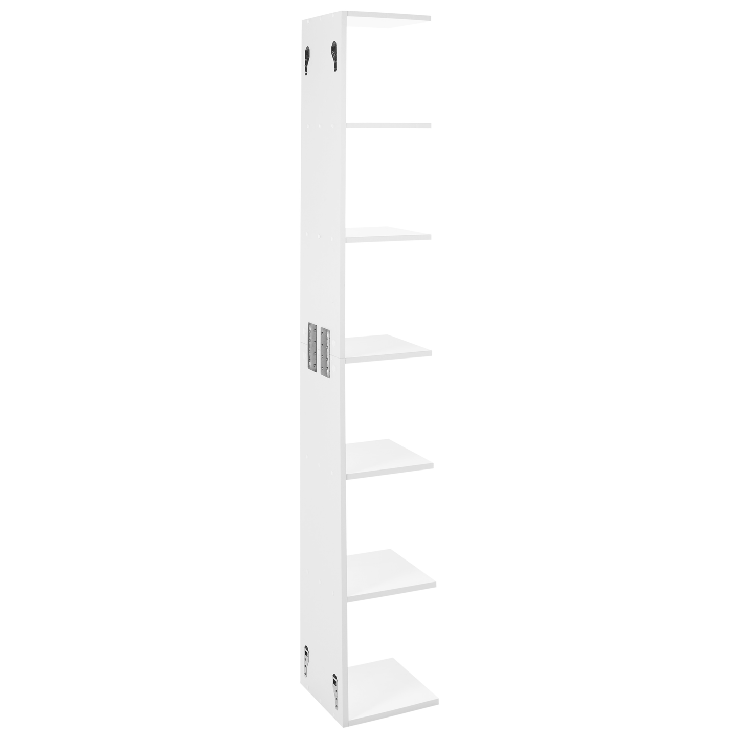 White 6 Tier Wall Mounted Bookshelf Modern Particle Board