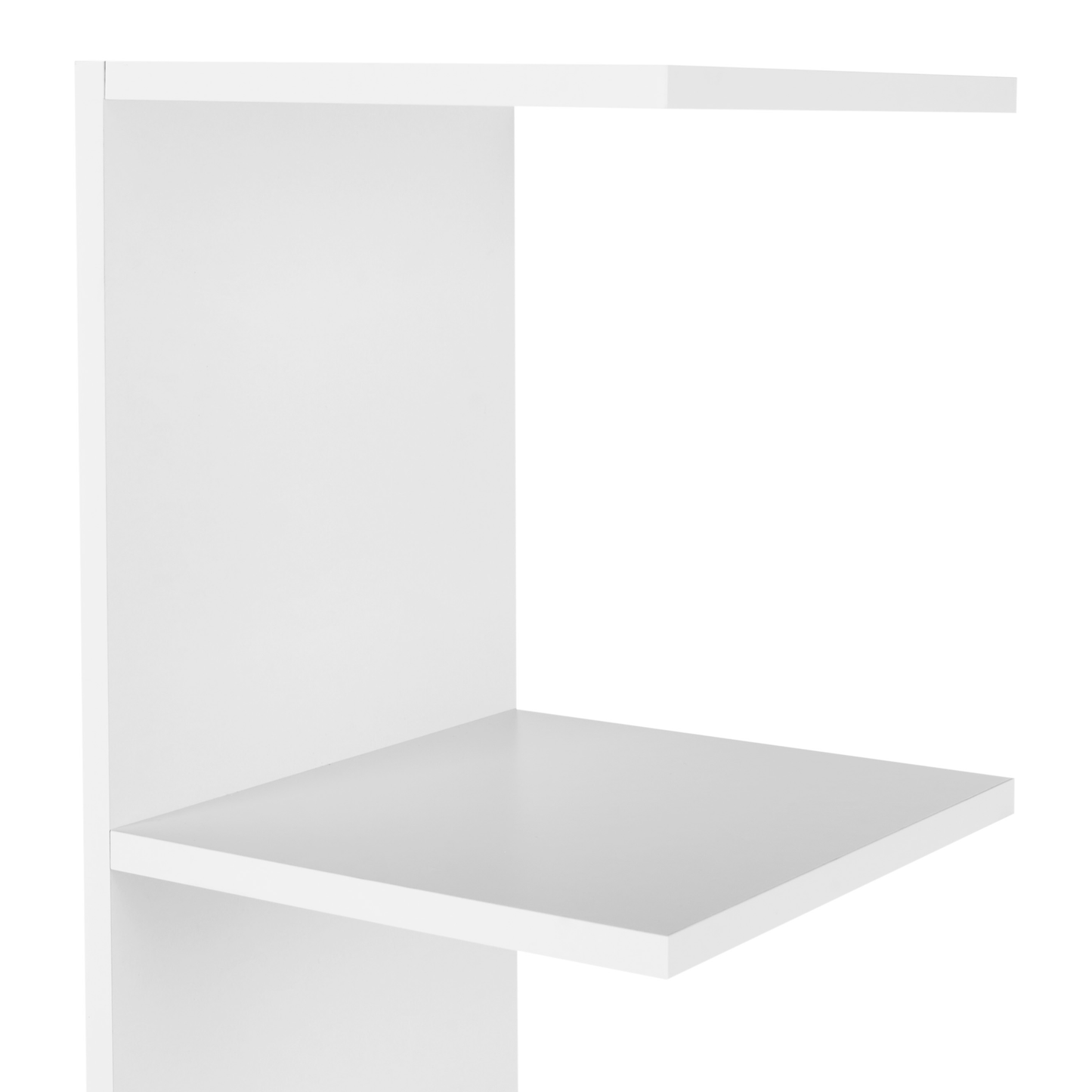 White 6 Tier Wall Mounted Bookshelf Modern Particle Board