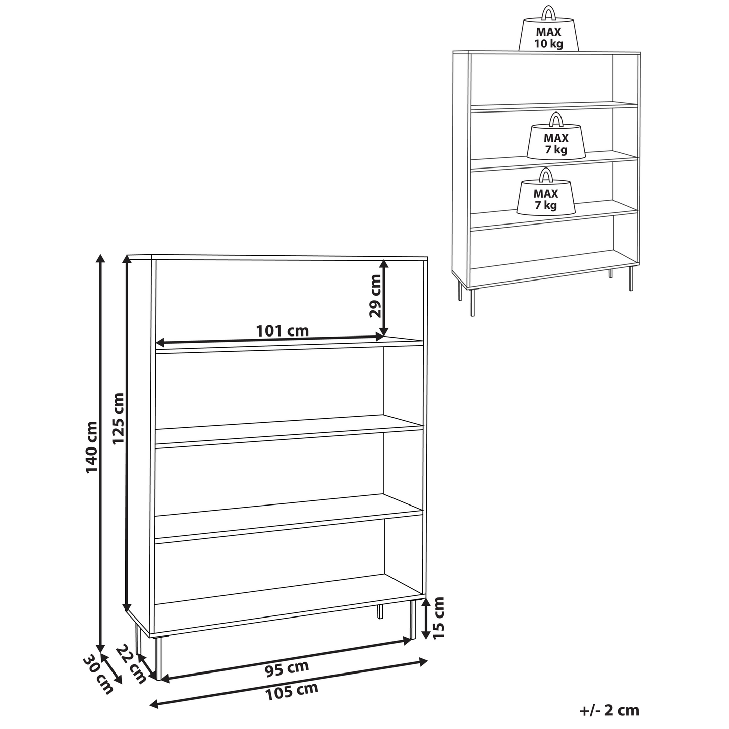 Home Four Tier Bookcase Dark Brown Open Back Shelving For Stylish Organization