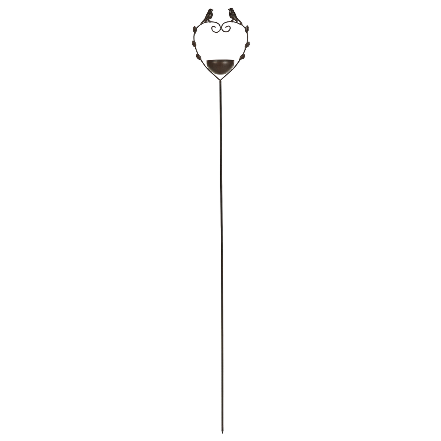 Iron Bird Bath Brown Water Feeder For Garden