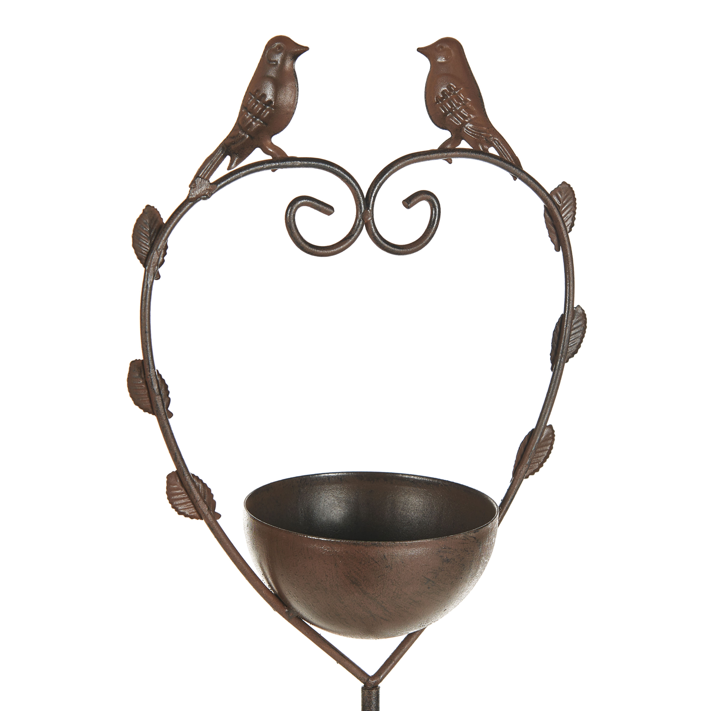 Iron Bird Bath Brown Water Feeder For Garden