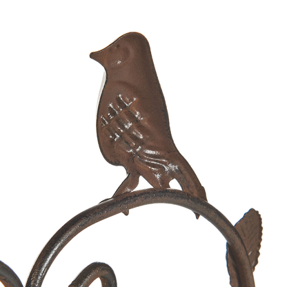 Iron Bird Bath Brown Water Feeder For Garden