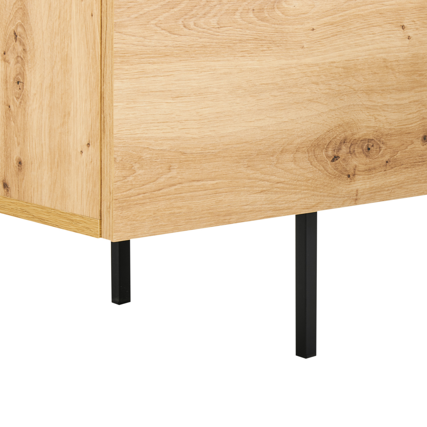 Sideboard Light Brown 2 Door 3 Drawer Cabinet Storage Unit Scandinavian Style for Living Room