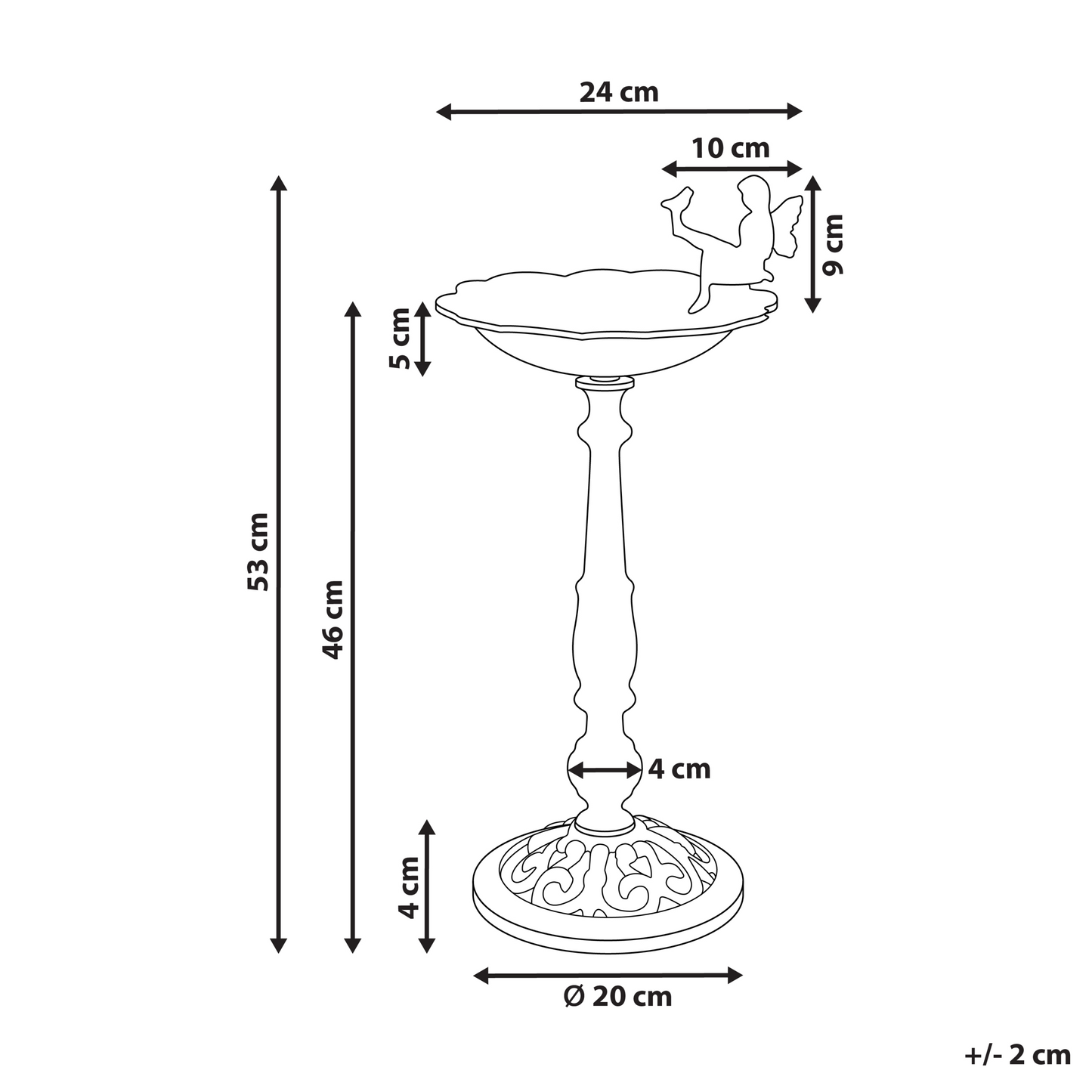 Brown Iron Bird Bath Water Feeder For Garden Outdoor Decorative Accent