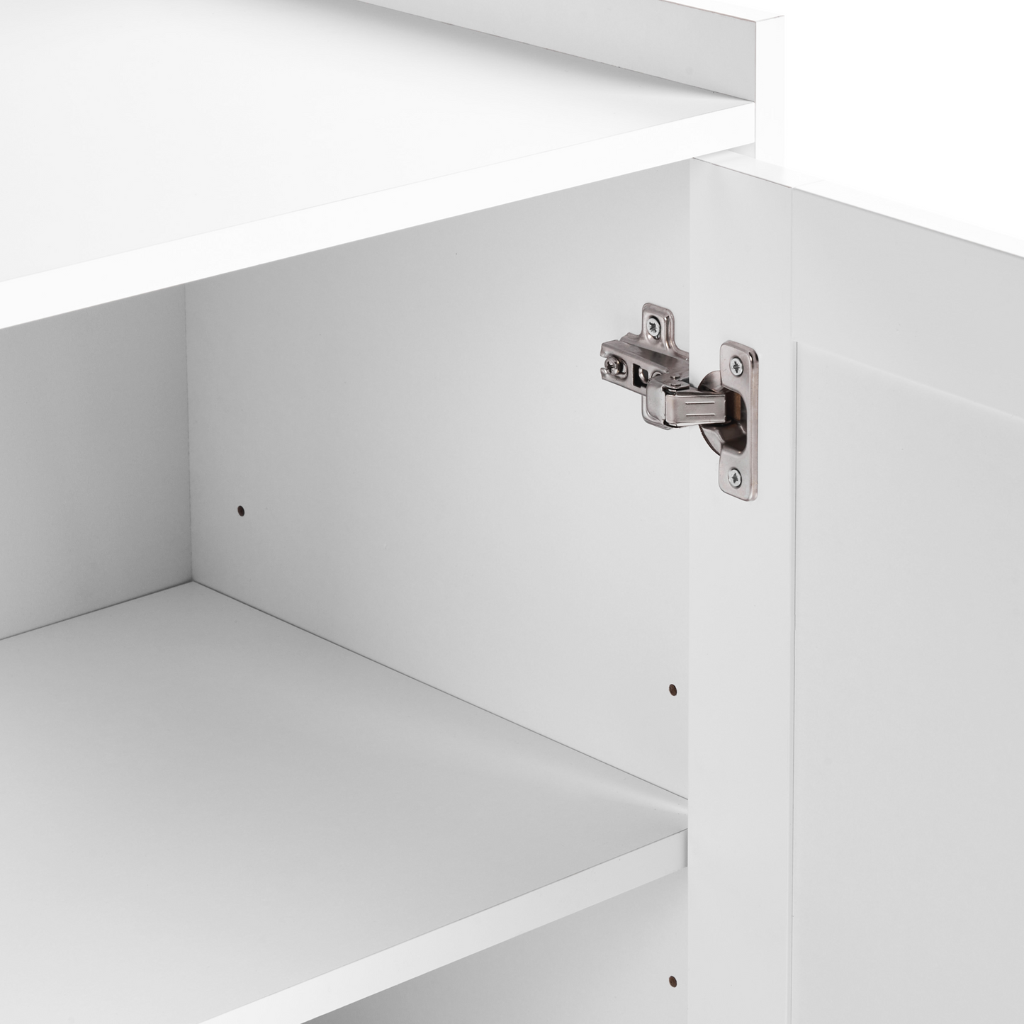Sideboard White 2 Door 4 Drawer Cabinet Storage Unit Scandinavian Style