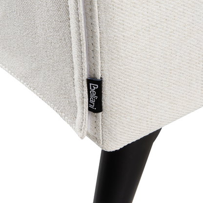 Manual Recliner Chair Off-White Fabric Footrest Push-Back