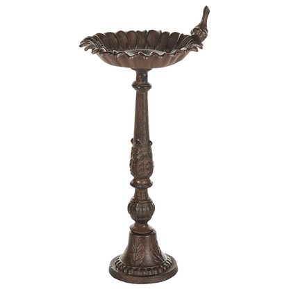 Bird Bath Brown Iron Garden Water Feeder, Outdoor Decor