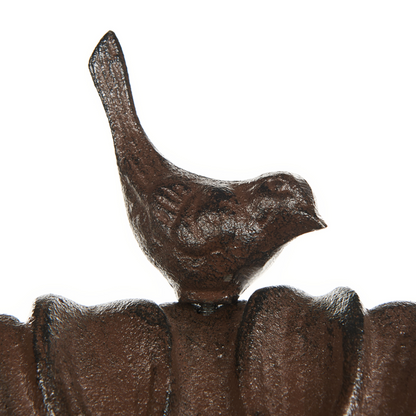Bird Bath Brown Iron Garden Water Feeder, Outdoor Decor