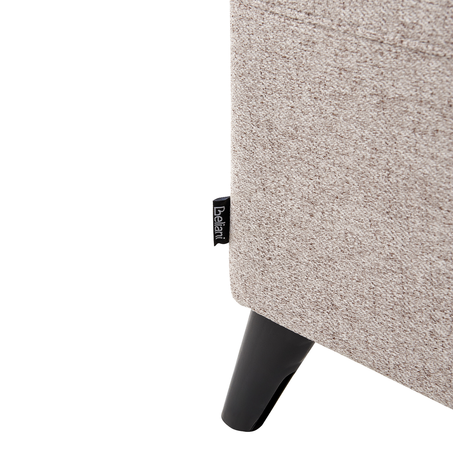 Recliner Chair Beige Fabric With Manual Push Back Three Position Recline And Footrest