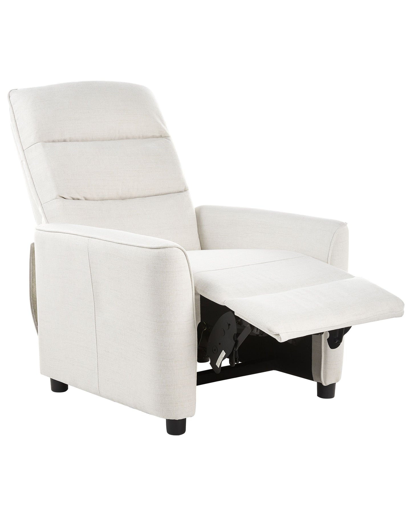 Elegance Home Manual Recliner Chair Off-White Fabric Push-Back