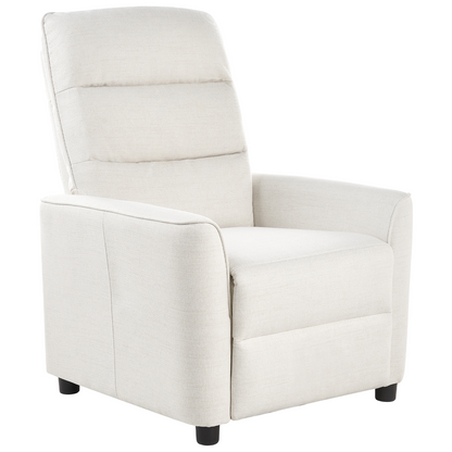 Elegance Home Manual Recliner Chair Off-White Fabric Push-Back