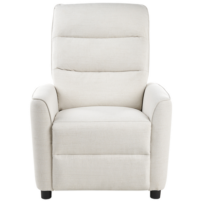 Elegance Home Manual Recliner Chair Off-White Fabric Push-Back