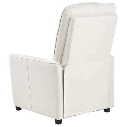 Elegance Home Manual Recliner Chair Off-White Fabric Push-Back
