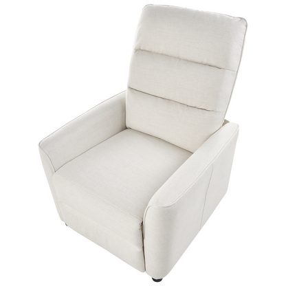 Elegance Home Manual Recliner Chair Off-White Fabric Push-Back