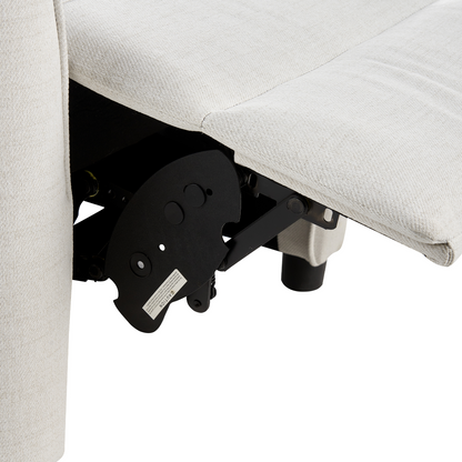 Elegance Home Manual Recliner Chair Off-White Fabric Push-Back
