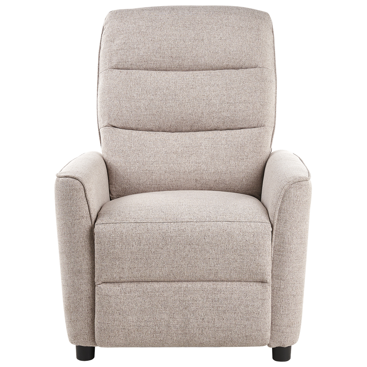 Heritage Home Recliner Chair Beige Fabric Upholstery Manual Push Back With Footrest Retro Armchair