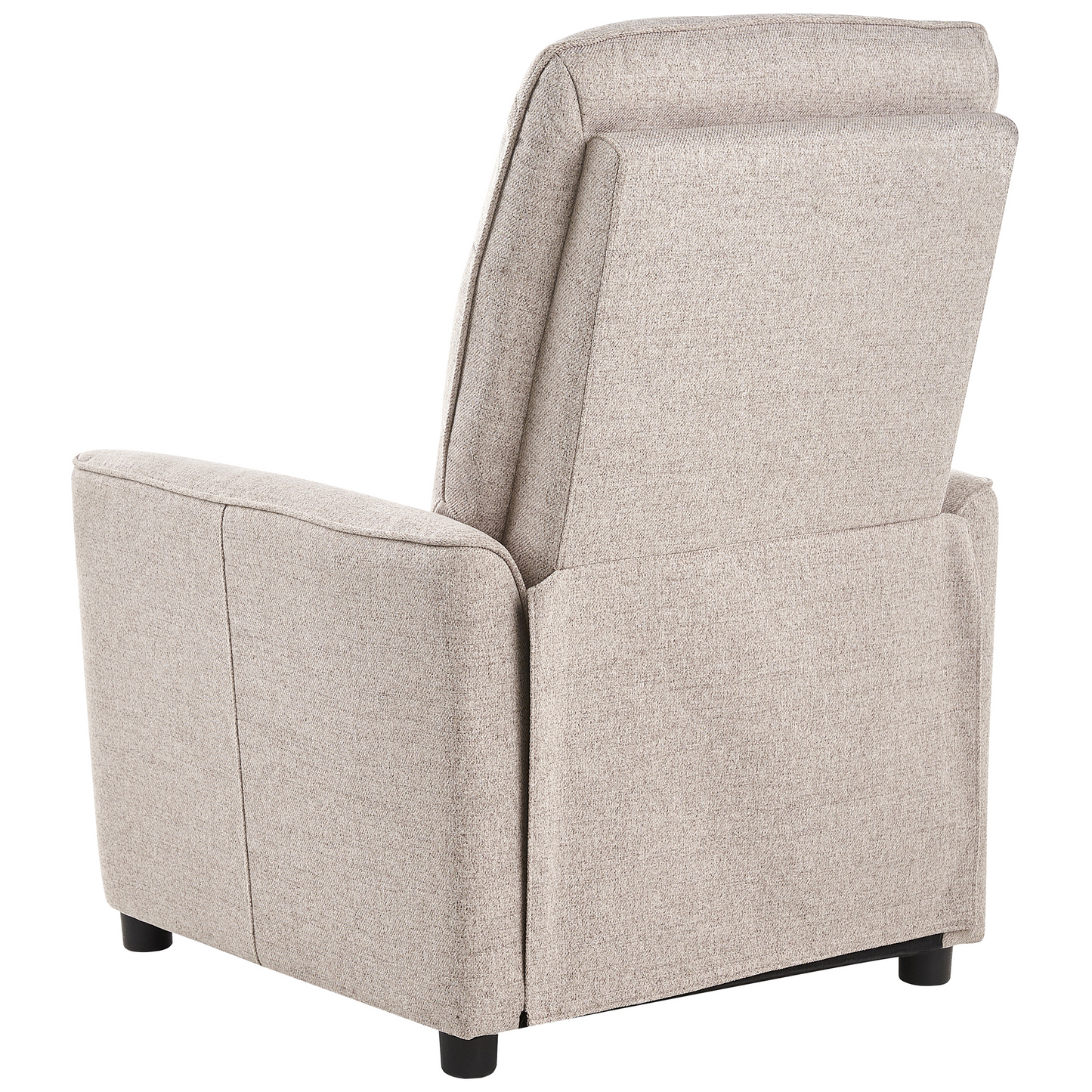 Heritage Home Recliner Chair Beige Fabric Upholstery Manual Push Back With Footrest Retro Armchair
