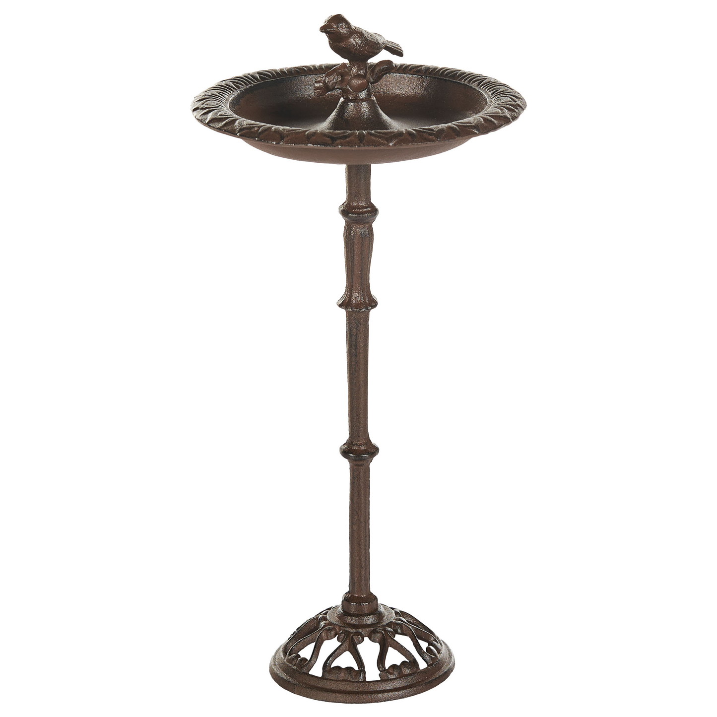 Bird Bath Iron Brown Garden Feeder Handmade Vintage Style