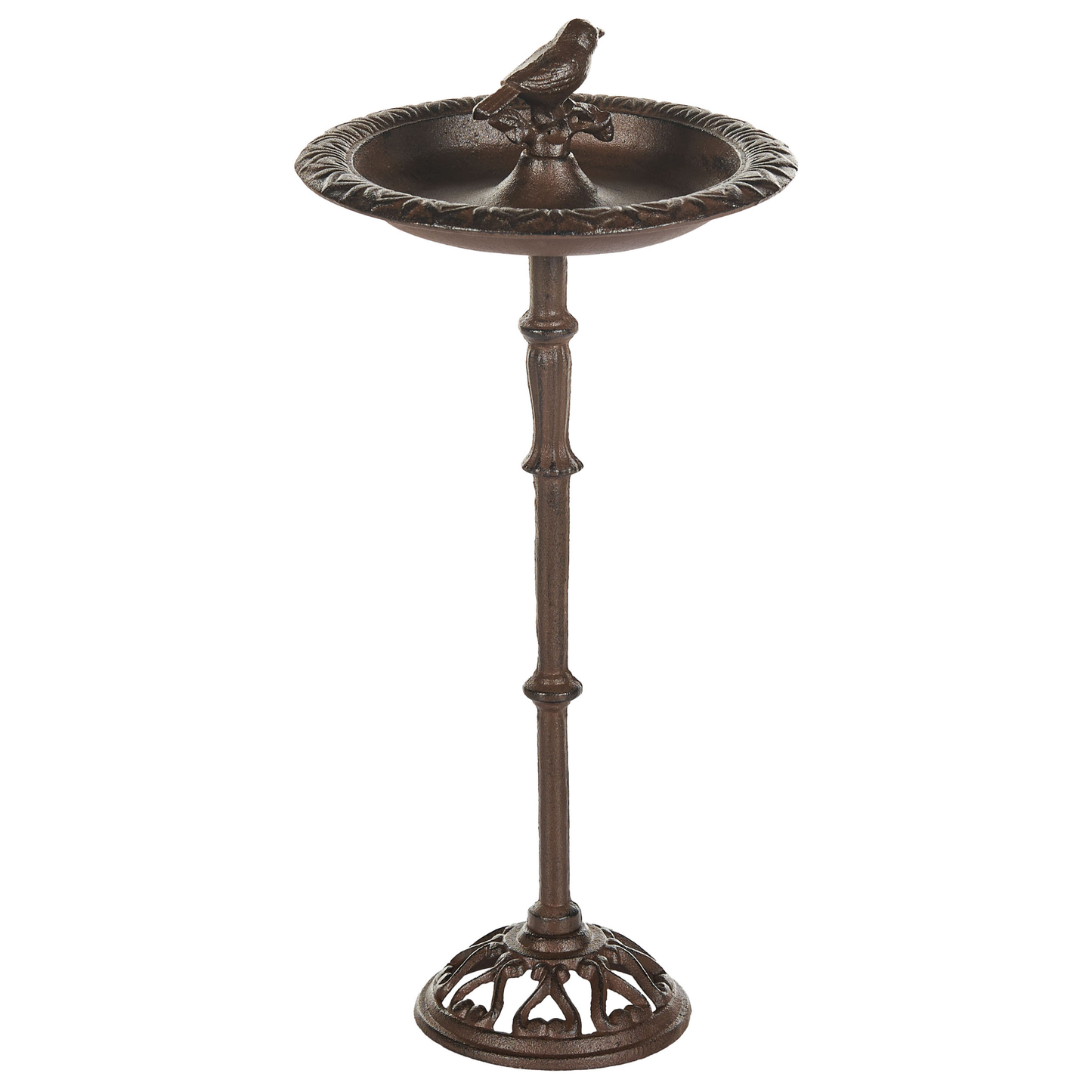 Bird Bath Iron Brown Garden Feeder Handmade Vintage Style