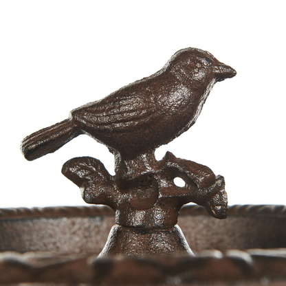 Bird Bath Iron Brown Garden Feeder Handmade Vintage Style