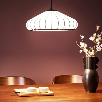Hanging Pendant Lamp White Nylon Shade Modern Design