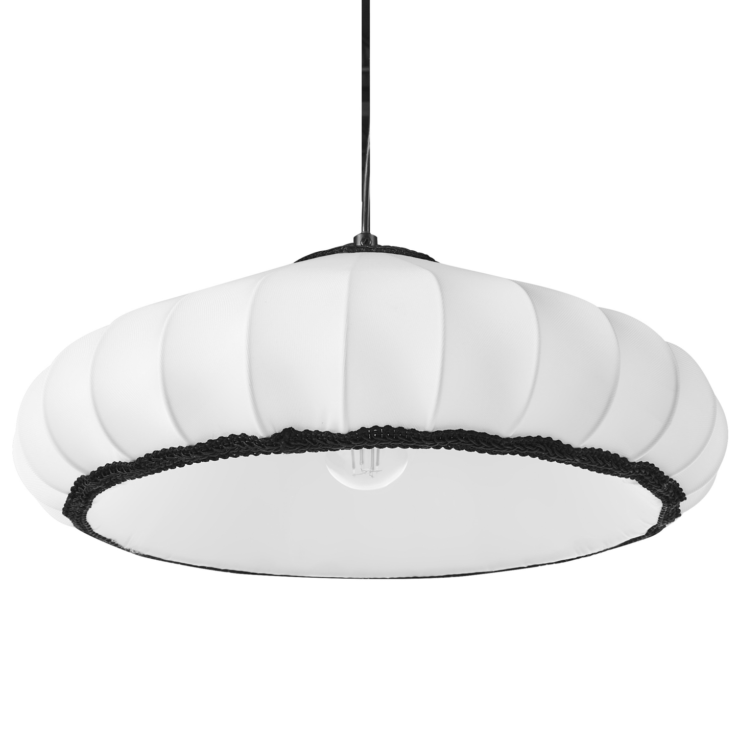 Hanging Pendant Lamp White Nylon Shade Modern Design
