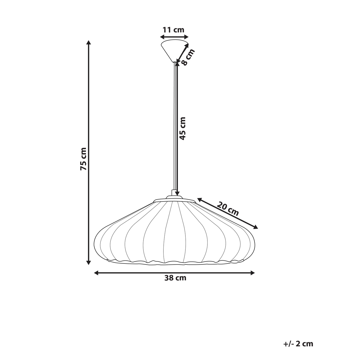 Hanging Pendant Lamp White Nylon Shade Modern Design