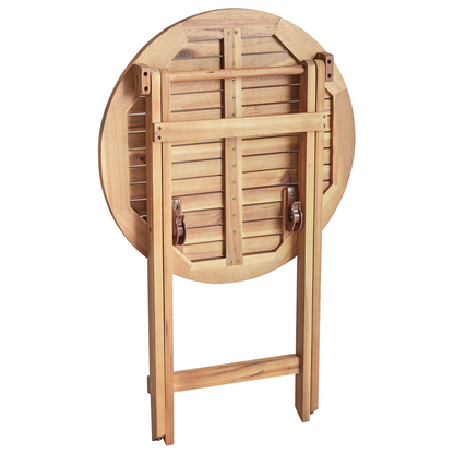 Acacia Wood Foldable Bistro Table 60cm Round Brown