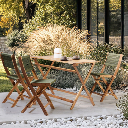 Garden Dining Table Brown Acacia Wood 120 x 60 Foldable