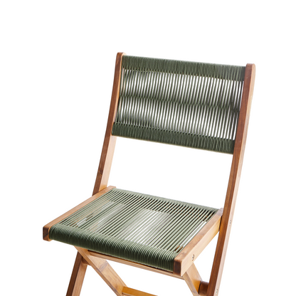 Garden Dining Set Green Acacia Wood Table 120 x 60cm 4 Chairs