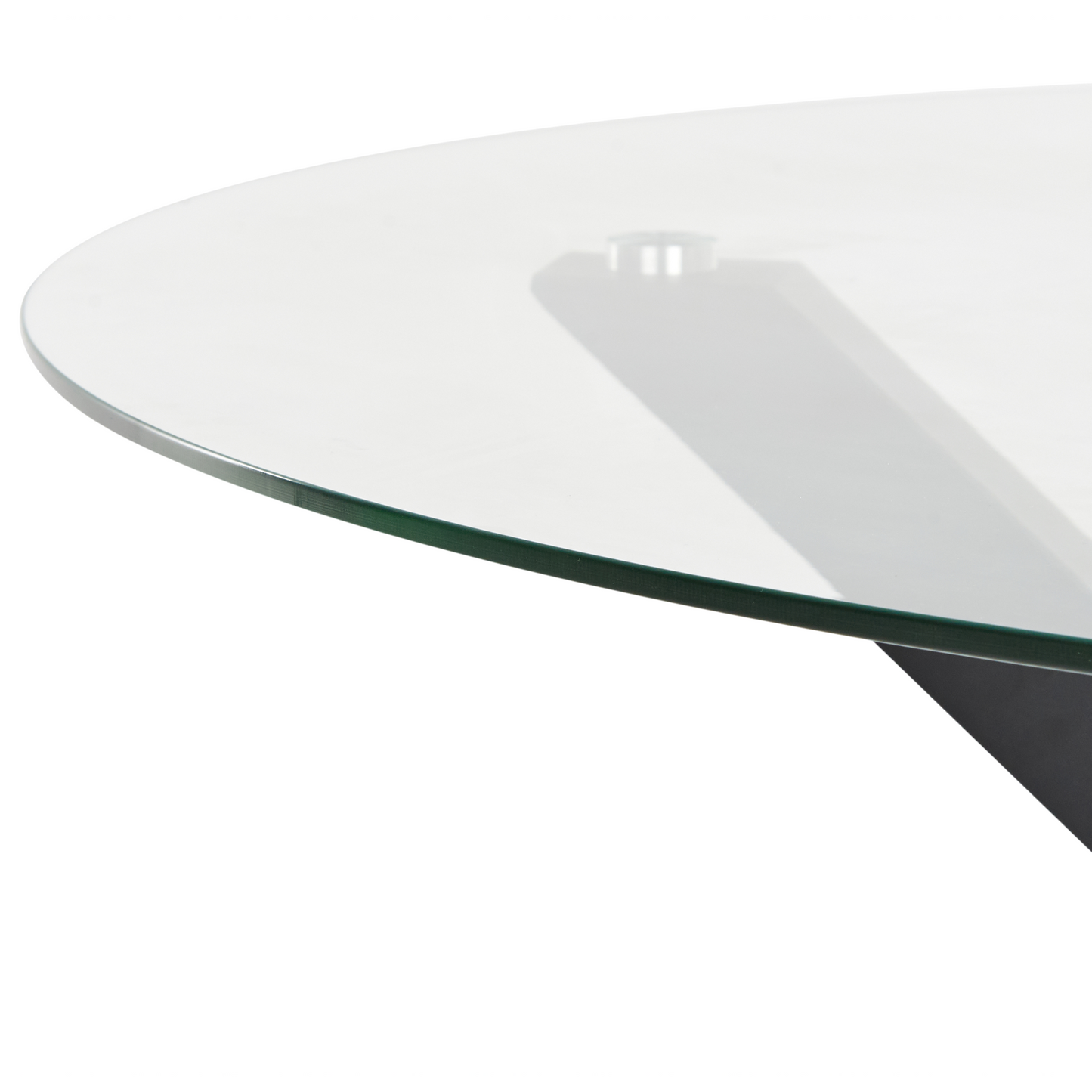 Round Garden Table 120cm Black Aluminium Legs Glass Top