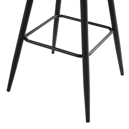 Boucle Bar Stool Set Of 2 Dark Green With Arms Backrest