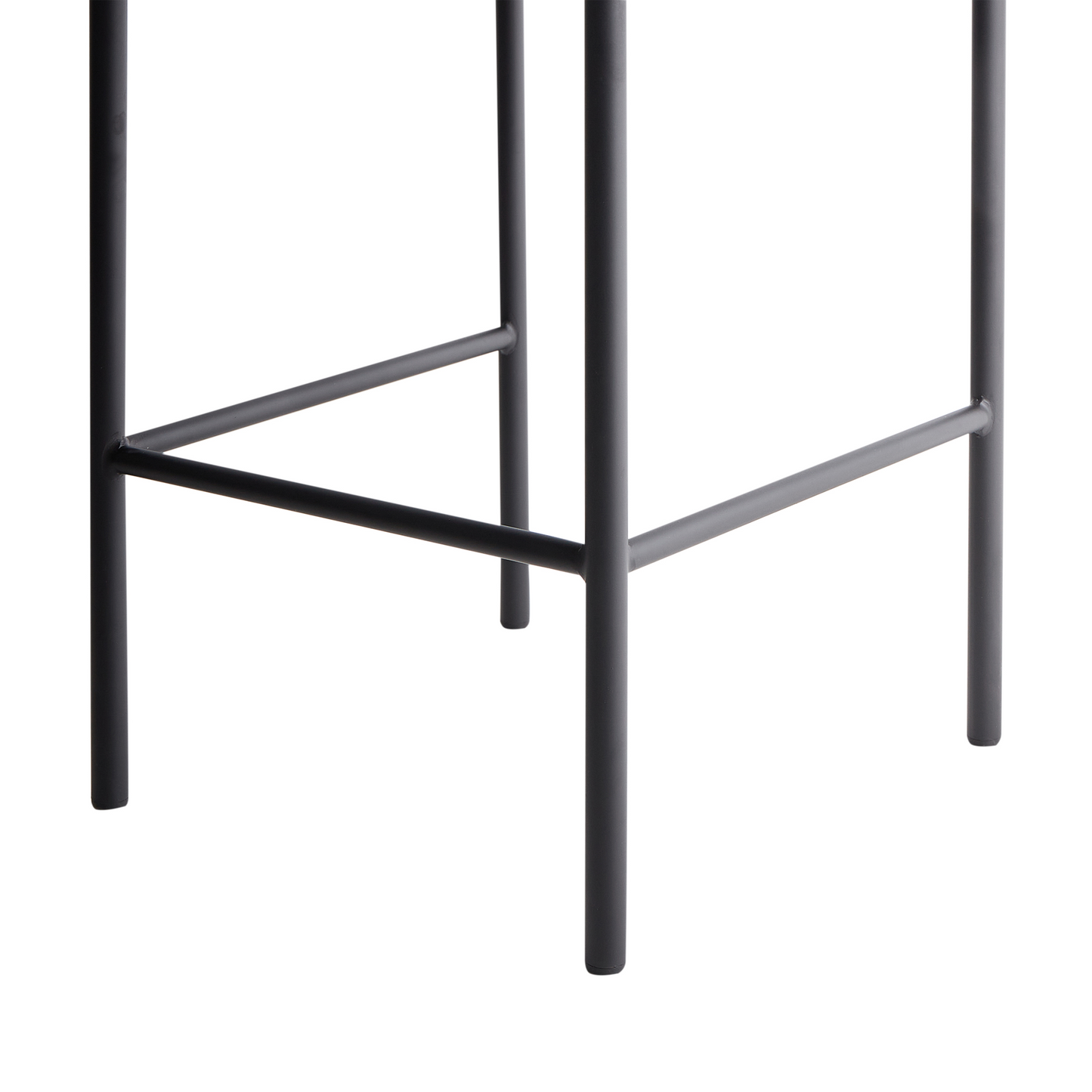 Taupe Bar Chairs Set of 2 With Roll Backrest Black Metal Legs Armless Modern Dining Stools