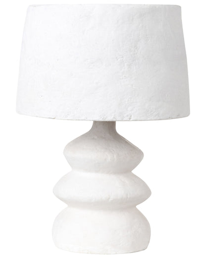 Handcrafted White Paper Mache Table Lamp Bedside