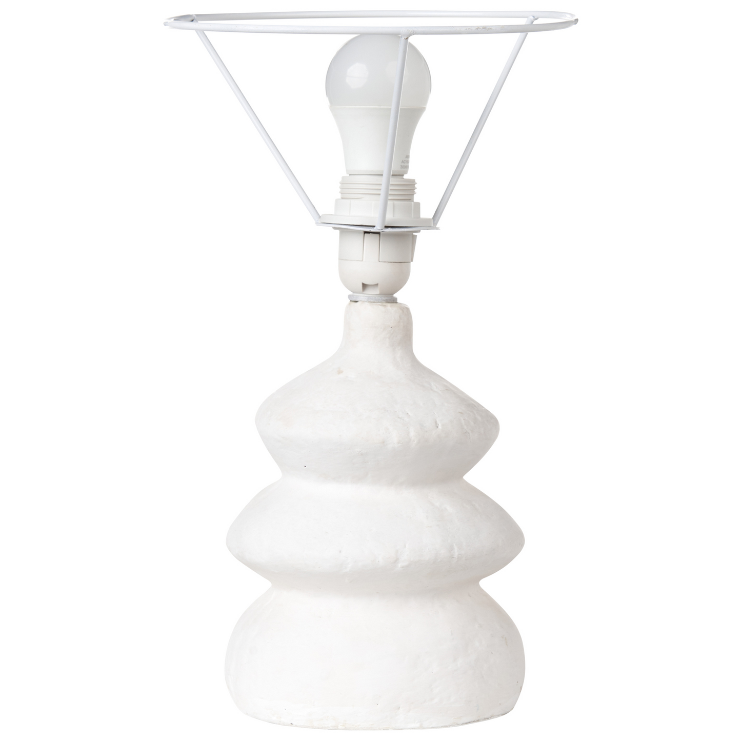 Handcrafted White Paper Mache Table Lamp Bedside