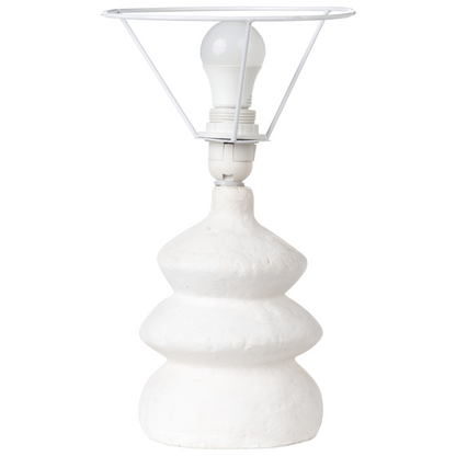 Handcrafted White Paper Mache Table Lamp Bedside