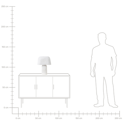 White Paper M?ch? Clay Handcrafted Bedside Table Lamp With Natural Charm