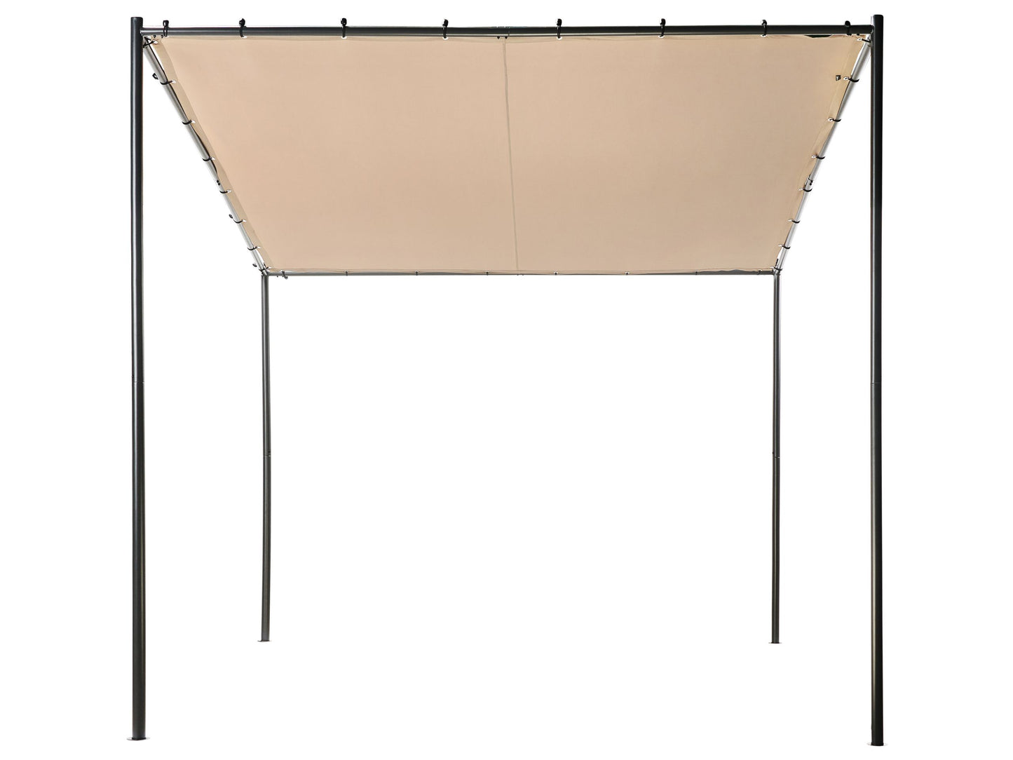 Pergola Taupe Polyester Steel 282 x 294cm Garden Pavilion With Fabric Shade