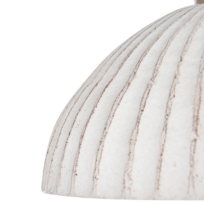 White Paper Mache Pendant Lamp Handmade Shade Organic