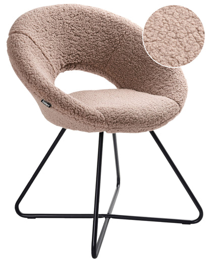 Taupe Boucle Accent Chair Armless With Cross Base